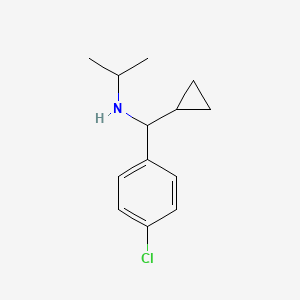 molecular formula C13H18ClN B13950104 N-((4-chlorophenyl)(cyclopropyl)methyl)propan-2-amine 