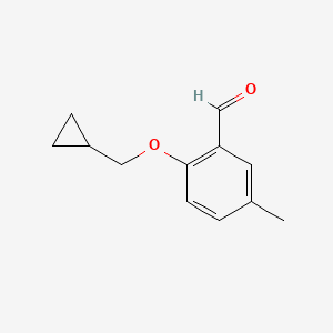 molecular formula C12H14O2 B1395014 2-(Cyclopropylmethoxy)-5-methylbenzaldehyde CAS No. 883526-60-1