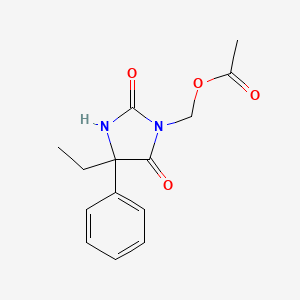 molecular formula C14H16N2O4 B13950209 3-Acetoxymethyl-5-ethyl-5-phenylhydantoin CAS No. 55251-14-4