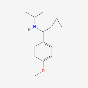 molecular formula C14H21NO B13950260 N-(cyclopropyl(4-methoxyphenyl)methyl)propan-2-amine 