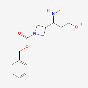 molecular formula C15H22N2O3 B13950429 Benzyl 3-(3-hydroxy-1-(methylamino)propyl)azetidine-1-carboxylate 