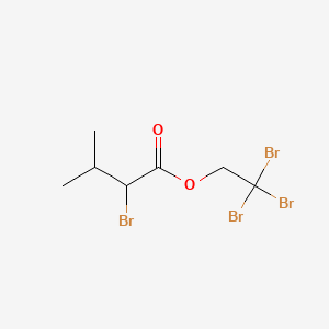 molecular formula C7H10Br4O2 B13950482 Tribromoethyl 2-bromoisovalerate CAS No. 64047-47-8
