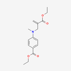 molecular formula C16H21NO4 B13950568 Ethyl 4-((2-(ethoxycarbonyl)allyl)(methyl)amino)benzoate 