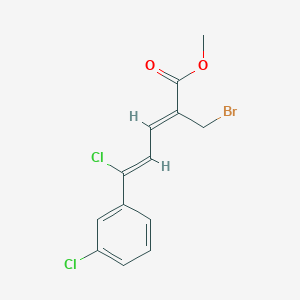 molecular formula C13H11BrCl2O2 B13950605 methyl (2Z,4Z)-2-(bromomethyl)-5-chloro-5-(3-chlorophenyl)penta-2,4-dienoate CAS No. 1242316-95-5