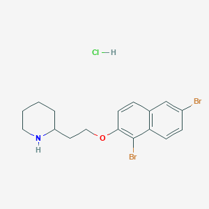 2-{2-[(1,6-Dibromo-2-naphthyl)oxy]-ethyl}piperidine hydrochloride