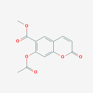 molecular formula C13H10O6 B13950655 Methyl 7-(acetyloxy)-2-oxo-2H-1-benzopyran-6-carboxylate CAS No. 61467-57-0