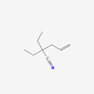 molecular formula C9H15N B13950673 2,2-Diethylpent-4-enenitrile CAS No. 59346-54-2