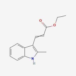 molecular formula C14H15NO2 B13950674 ethyl 3-(2-methyl-1H-indol-3-yl)prop-2-enoate 