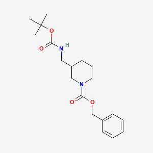 molecular formula C19H28N2O4 B13950688 Benzyl 3-(((tert-butoxycarbonyl)amino)methyl)piperidine-1-carboxylate CAS No. 220031-84-5