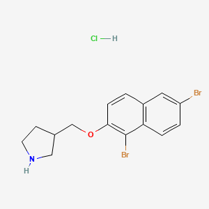 3-{[(1,6-Dibromo-2-naphthyl)oxy]-methyl}pyrrolidine hydrochloride
