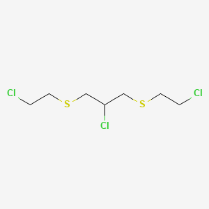 molecular formula C7H13Cl3S2 B13950765 Propane, 1,3-bis(2-chloroethylthio)-2-chloro- CAS No. 63905-12-4