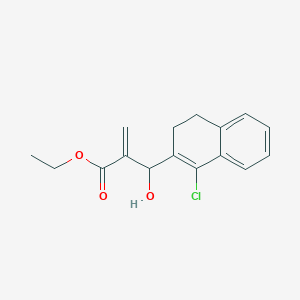 molecular formula C16H17ClO3 B13950794 Ethyl 2-[(1-chloro-3,4-dihydronaphthalen-2-yl)(hydroxy)methyl]prop-2-enoate CAS No. 1242316-94-4