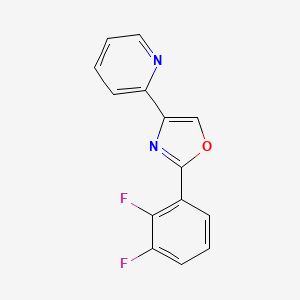 molecular formula C14H8F2N2O B13950910 Pyridine, 2-[2-(2,3-difluorophenyl)-4-oxazolyl]- CAS No. 502422-34-6