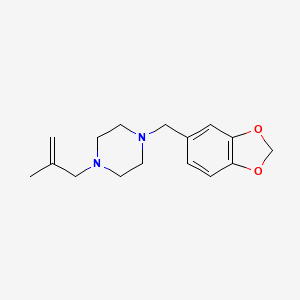 molecular formula C16H22N2O2 B13950943 Piperazine, 1-(2-methylallyl)-4-(3,4-methylenedioxybenzyl)- CAS No. 55436-36-7
