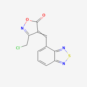 molecular formula C11H6ClN3O2S B1395097 4-(2,1,3-Benzothiadiazol-4-ylmethylidene)-3-(chloromethyl)-1,2-oxazol-5-one CAS No. 1142199-64-1