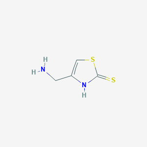 molecular formula C4H6N2S2 B13950991 4-(Aminomethyl)thiazole-2-thiol 