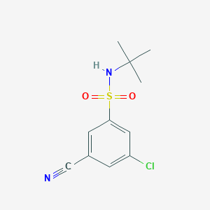 molecular formula C11H13ClN2O2S B13950994 N-t-butyl-3-chloro-5-cyano-benzenesulfonamide 