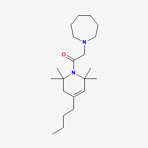 molecular formula C21H38N2O B13951014 Pyridine, 1,2,3,6-tetrahydro-4-butyl-1-((hexahydro-1H-azepinyl)acetyl)-2,2,6,6-tetramethyl- CAS No. 53725-49-8