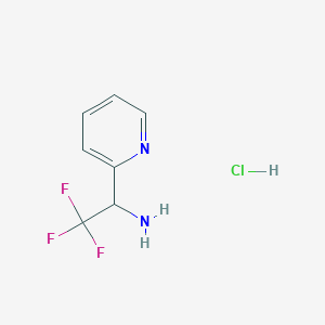 molecular formula C7H8ClF3N2 B1395106 2,2,2-Trifluoro-1-(pyridin-2-yl)ethanamine hydrochloride CAS No. 1187929-38-9