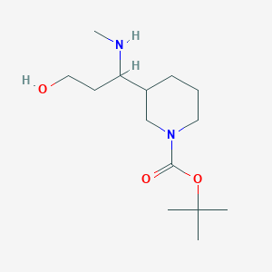 molecular formula C14H28N2O3 B13951088 tert-Butyl 3-(3-hydroxy-1-(methylamino)propyl)piperidine-1-carboxylate 
