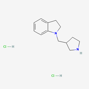 molecular formula C13H20Cl2N2 B1395109 1-(3-Pyrrolidinylmethyl)indoline dihydrochloride CAS No. 1220018-70-1