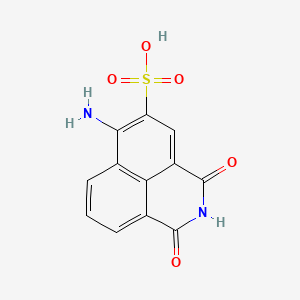 molecular formula C12H8N2O5S B13951105 6-Amino-2,3-dihydro-1,3-dioxo-1H-benz(de)isoquinoline-5-sulphonic acid CAS No. 52173-68-9