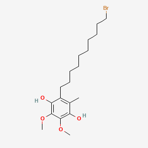 molecular formula C19H31BrO4 B13951133 2-(10-Bromodecyl)-5,6-dimethoxy-3-methylbenzene-1,4-diol CAS No. 336184-90-8