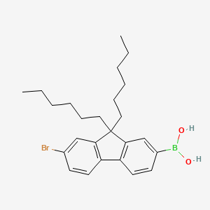 molecular formula C25H34BBrO2 B1395118 7-Bromo-9,9-dihexylfluoren-2-YL-boronic acid CAS No. 934762-26-2