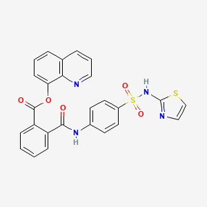 molecular formula C26H18N4O5S2 B13951199 8-Quinolyl 2-(((4-((thiazole-2-ylamino)sulphonyl)phenyl)amino)carbonyl)benzoate CAS No. 34352-08-4