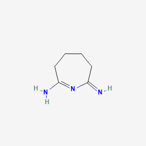 molecular formula C6H11N3 B13951243 2H-Azepin-7-amine, 3,4,5,6-tetrahydro-2-imino- CAS No. 64058-21-5