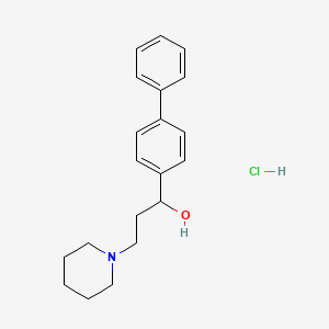 molecular formula C20H26ClNO B13951271 alpha-(4-Biphenylyl)-1-piperidinepropanol hydrochloride CAS No. 50910-16-2