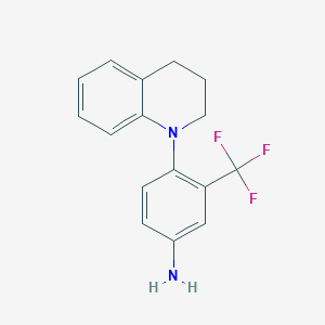 molecular formula C16H15F3N2 B1395131 4-[3,4-Dihydro-1(2H)-quinolinyl]-3-(trifluoromethyl)aniline CAS No. 1184441-83-5