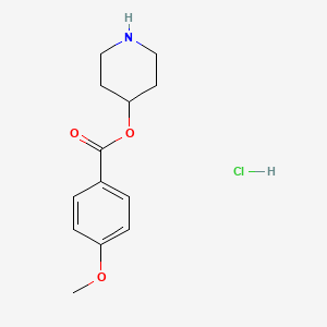 molecular formula C13H18ClNO3 B1395133 4-Piperidinyl 4-methoxybenzoate hydrochloride CAS No. 1220021-02-2