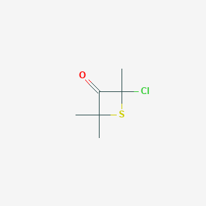 molecular formula C6H9ClOS B13951381 3-Thietanone, 2-chloro-2,4,4-trimethyl- CAS No. 62161-71-1