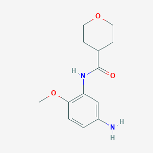 molecular formula C13H18N2O3 B1395139 N-(5-Amino-2-methoxyphenyl)tetrahydro-2H-pyran-4-carboxamide CAS No. 1220031-19-5