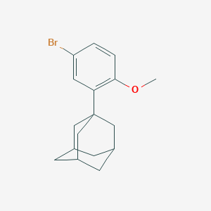 molecular formula C17H21BrO B139514 1-(5-Bromo-2-methoxyphenyl)adamantane CAS No. 104224-63-7