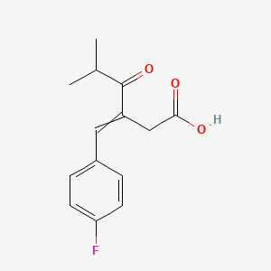 molecular formula C14H15FO3 B13951422 3-[(4-Fluorophenyl)methylidene]-5-methyl-4-oxohexanoic acid 