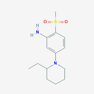 molecular formula C14H22N2O2S B1395146 5-(2-Ethyl-1-piperidinyl)-2-(methylsulfonyl)-phenylamine CAS No. 1220021-46-4