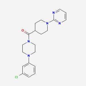 molecular formula C20H24ClN5O B13951547 [4-(3-Chlorophenyl)piperazin-1-yl][1-(pyrimidin-2-yl)piperidin-4-yl]methanone 
