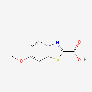 molecular formula C10H9NO3S B13951549 6-Methoxy-4-methyl-1,3-benzothiazole-2-carboxylic acid CAS No. 130593-22-5