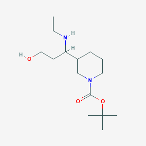 molecular formula C15H30N2O3 B13951550 tert-Butyl 3-(1-(ethylamino)-3-hydroxypropyl)piperidine-1-carboxylate 