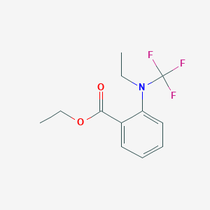 molecular formula C12H14F3NO2 B13951573 Ethyl 2-(ethyl(trifluoromethyl)amino)benzoate 
