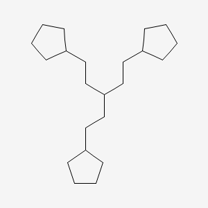 molecular formula C22H40 B13951578 1,5-Dicyclopentyl-3-(2-cyclopentylethyl)pentane CAS No. 55255-85-1