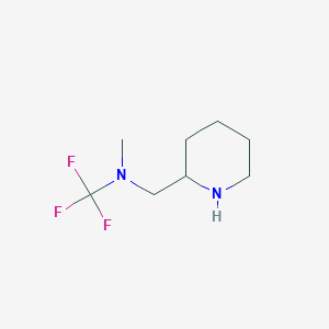 molecular formula C8H15F3N2 B13951627 1,1,1-trifluoro-N-methyl-N-(piperidin-2-ylmethyl)methanamine 