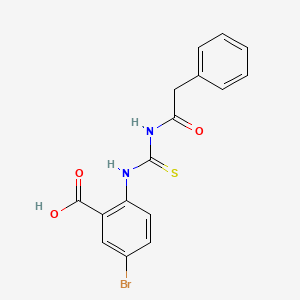 molecular formula C16H13BrN2O3S B13951697 Benzoic acid, 5-bromo-2-[[[(2-phenylacetyl)amino]thioxomethyl]amino]- CAS No. 532430-59-4