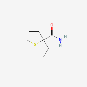 molecular formula C7H15NOS B13951712 Butyramide, 2-ethyl-2-methylthio- CAS No. 64037-67-8