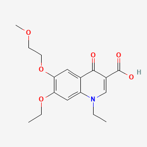 molecular formula C17H21NO6 B13951734 3-Quinolinecarboxylic acid, 7-ethoxy-1-ethyl-1,4-dihydro-6-(2-methoxyethoxy)-4-oxo- CAS No. 53776-43-5