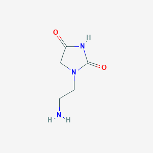 molecular formula C5H9N3O2 B13951787 1-(2-Aminoethyl)imidazolidine-2,4-dione 