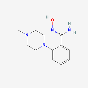 molecular formula C12H18N4O B1395184 N'-羟基-2-(4-甲基-1-哌嗪基)-苯甲酰胺 CAS No. 1021244-09-6