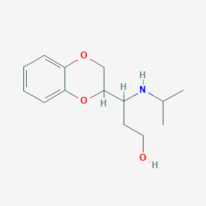 molecular formula C14H21NO3 B13951843 3-(2,3-Dihydrobenzo[b][1,4]dioxin-2-yl)-3-(isopropylamino)propan-1-ol 